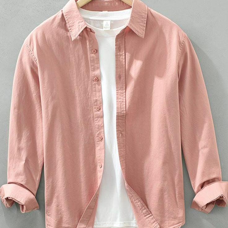 Men's Premium Cotton Casual Shirt - Blush Pink